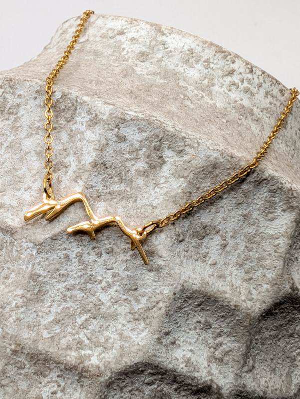 Edelstahl Gold oder Silber Rocky Mountains Halskette