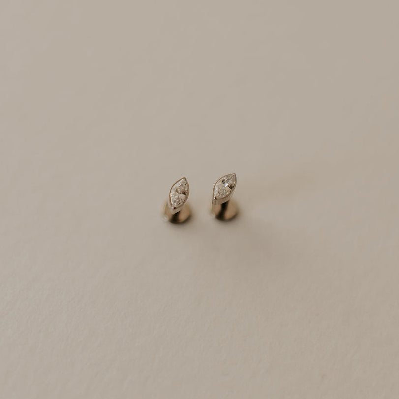 Zoe Marquise Diamond Flat Back Ohrstecker