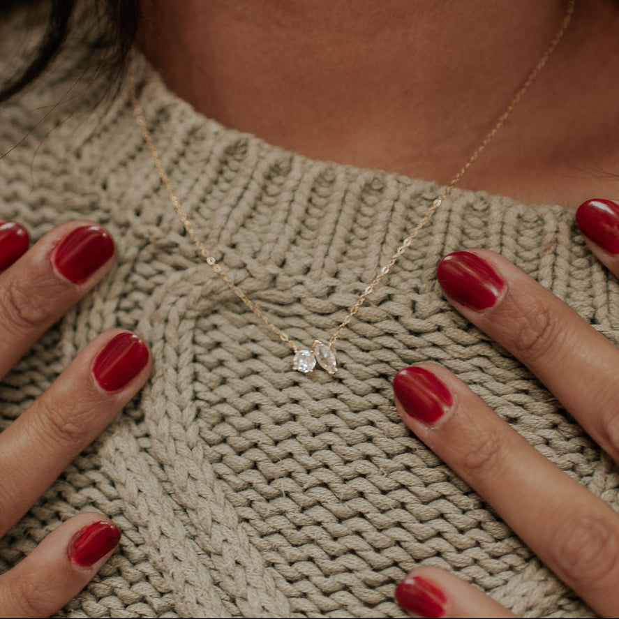 Sloane Zwei-Stein-Diamantkette