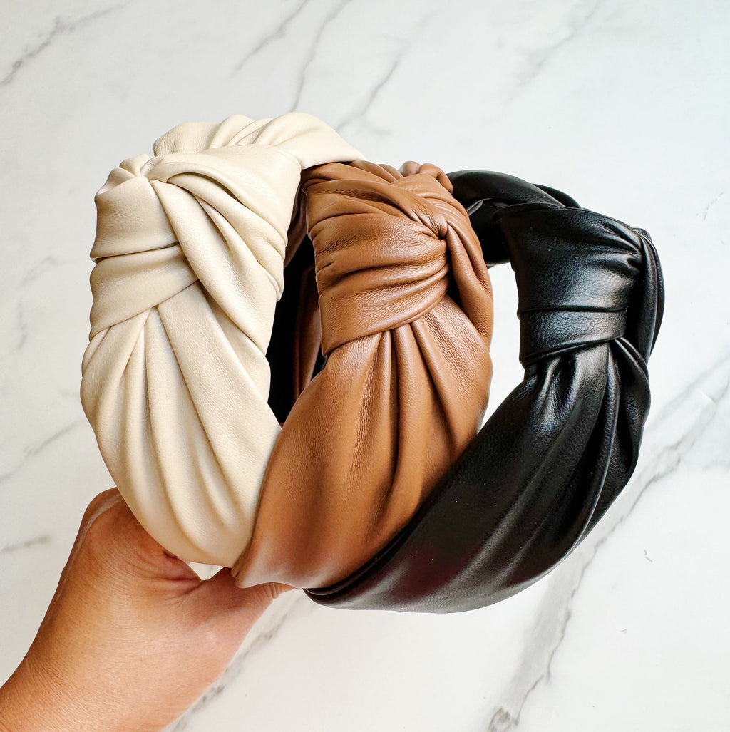 Leder-Haarreif mit Knoten