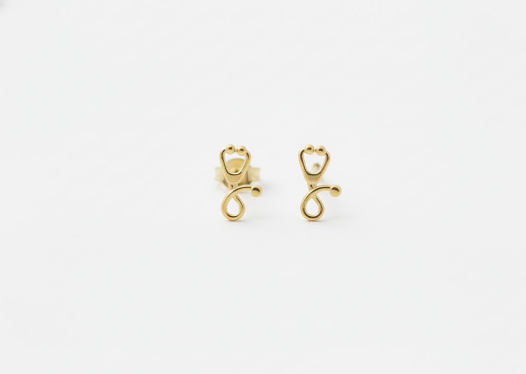 Stethoscope Stud Earrings | Dainty Medical Jewelry | Perfect Gift for Nurses & Paramedics