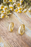 Wunderschöne weiß-goldene Creolen