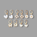 Beautiful Set of 5 Huggie Earrings