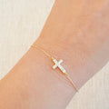 Glänzende Seite Hängendes Kreuz Armband