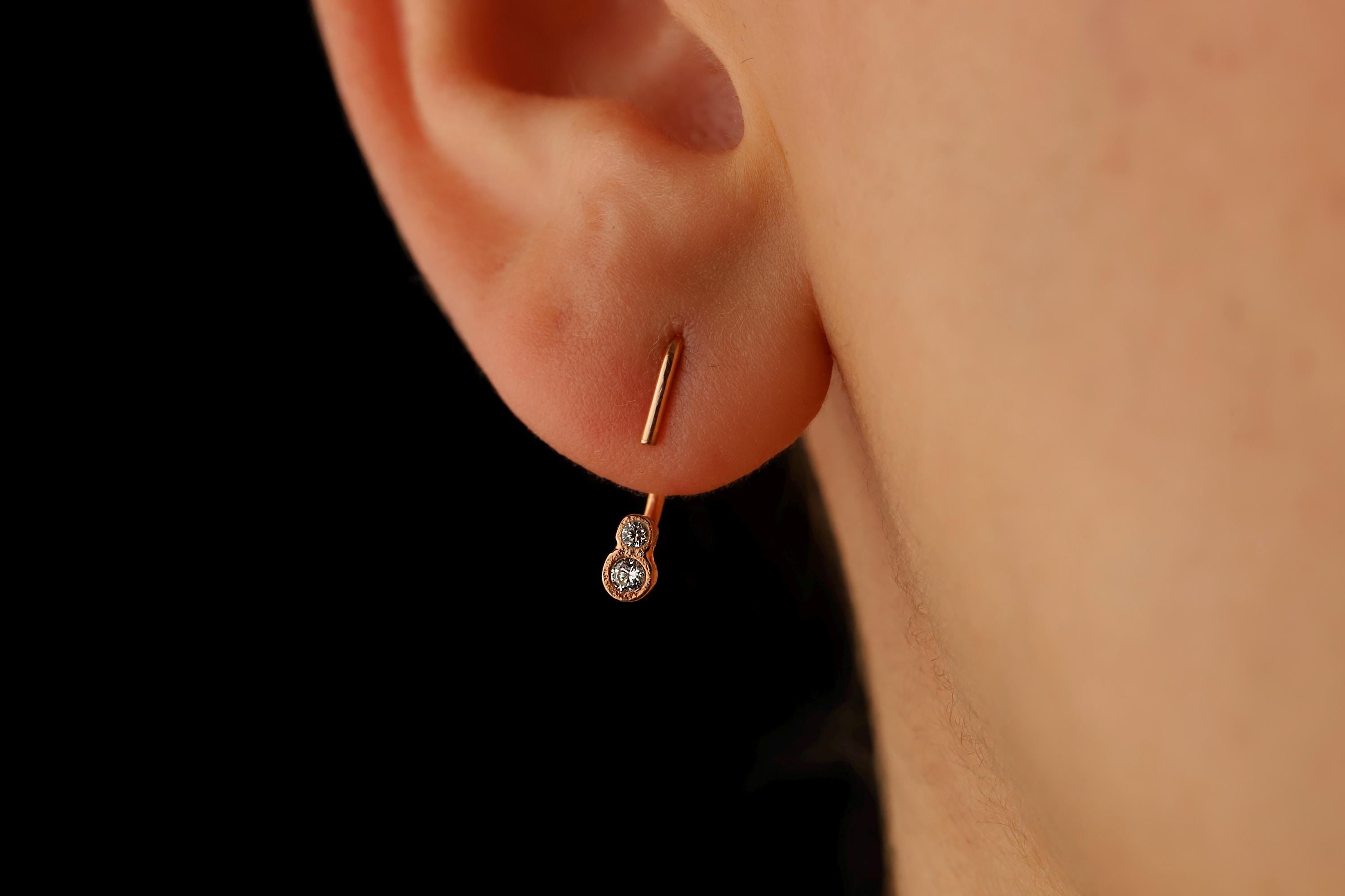 Gold Luxe Tiny Stone Ear Jacket Earrings - Dazzling Elegance for Every Occasion